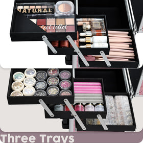 Hododou rolling makeup case upper compartment for flat irons and styling tools