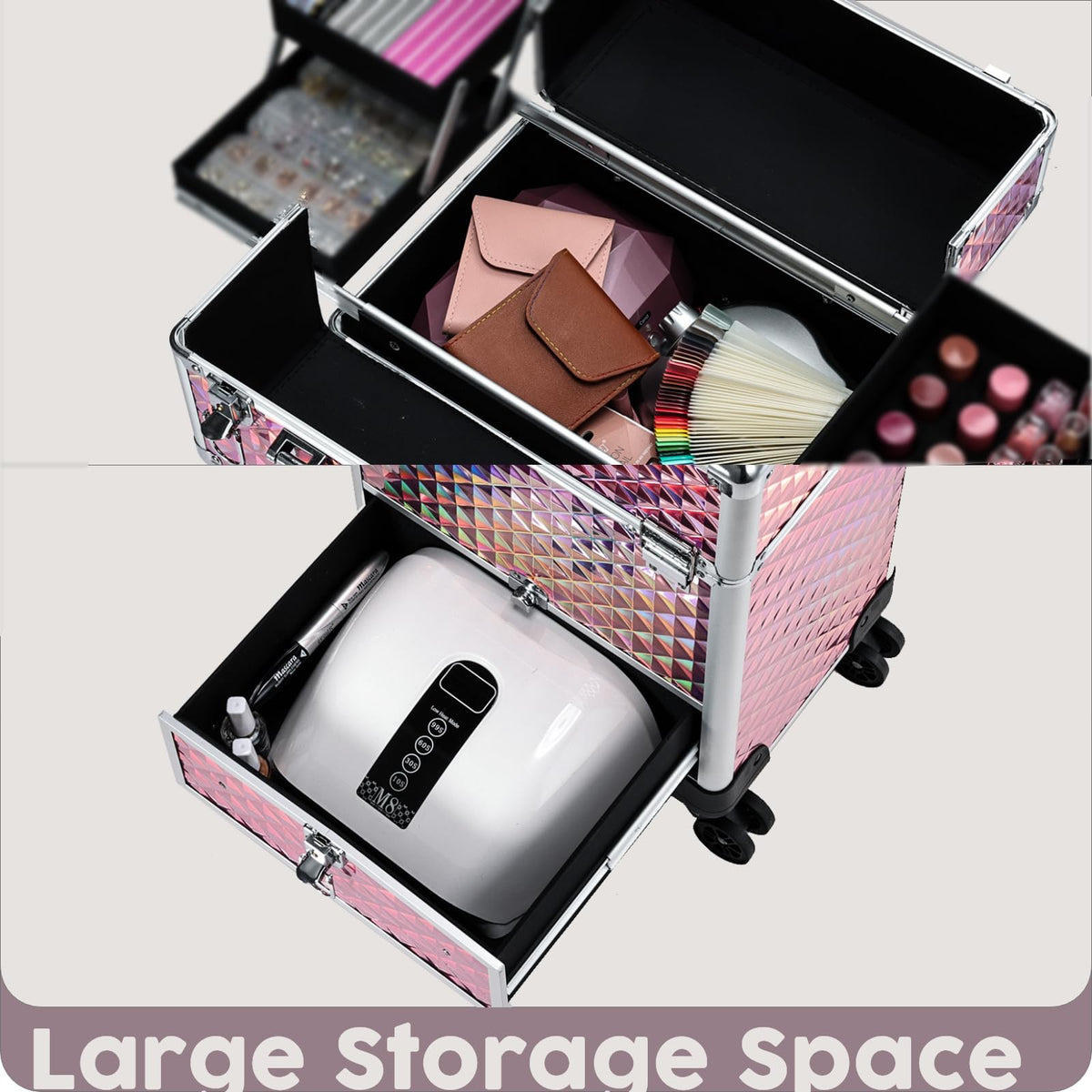 Hododou waterproof glitter pink surface protects cosmetics outdoors