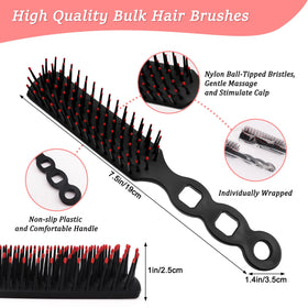 HOFASON detangling brush close-up with soft nylon bristles for knot removal.