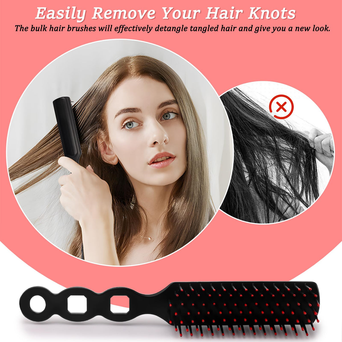HOFASON brush with protective cap, soothing scalp massage while brushing.