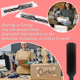 HOFASON 100-pack brushes ready for donation to shelters and care facilities.
