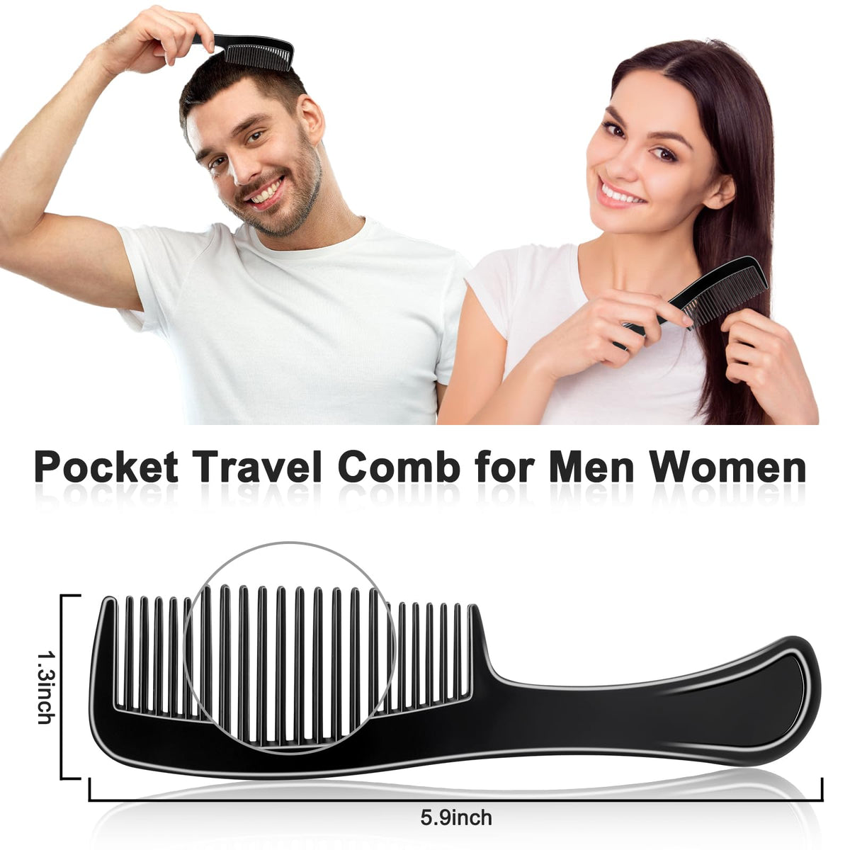 HOFASON travel-size hair combs, compact and light for on-the-go styling.