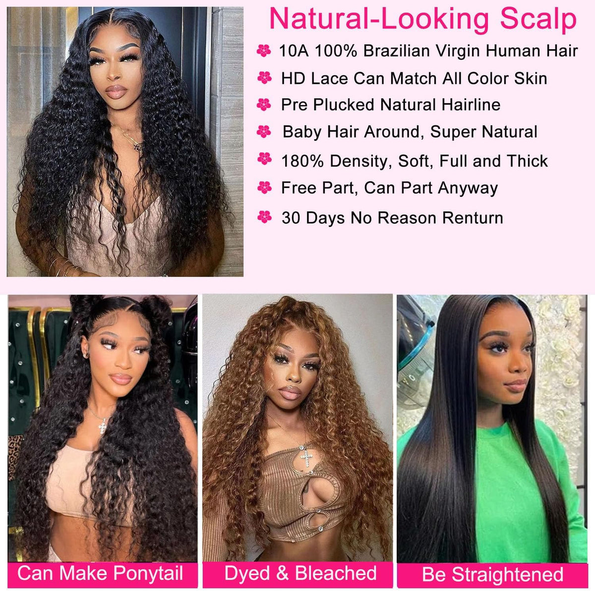 Hoiloxa 180-density deep wave closure wig for full curls.