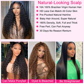 Hoiloxa 180-density deep wave closure wig for full curls.