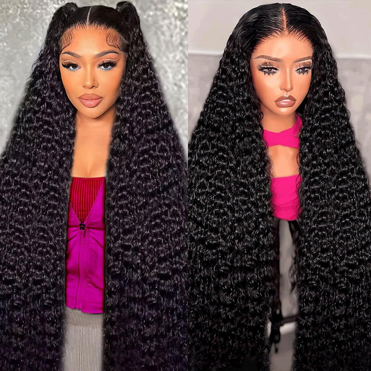 Hoiloxa 30 inch deep-wave closure wig for natural-looking volume.