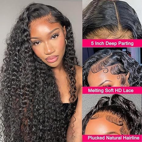 Hoiloxa 5x5 HD lace closure wig with breathable cap.