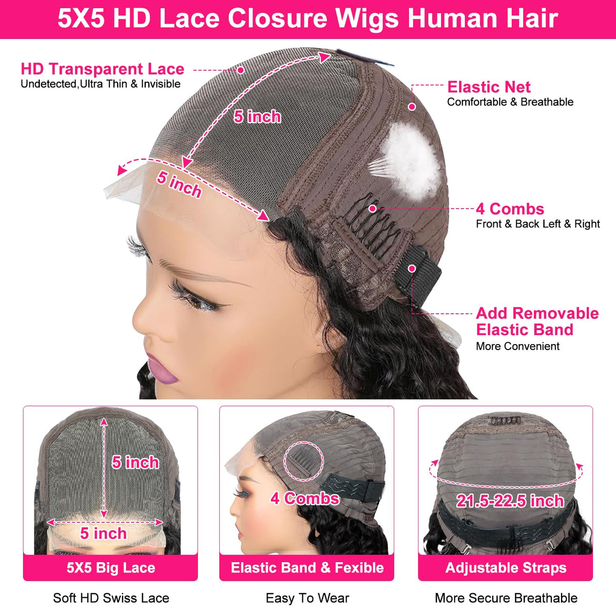 Hoiloxa cap inside with elastic band for secure, beginner-friendly wear