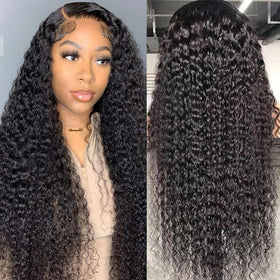 Hoiloxa wet and wavy deep curly wig with soft texture.