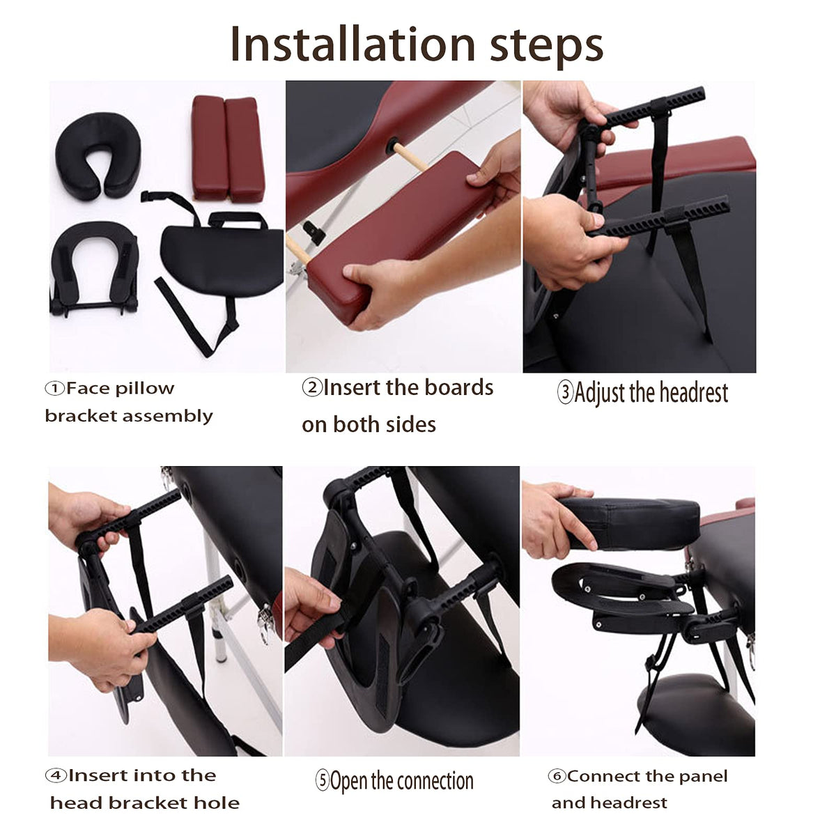 HOINCO cam-lever adjustable headrest for quick, precise client positioning.