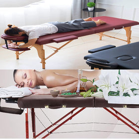 U-shaped headrest design provides comfortable facial support during treatments.