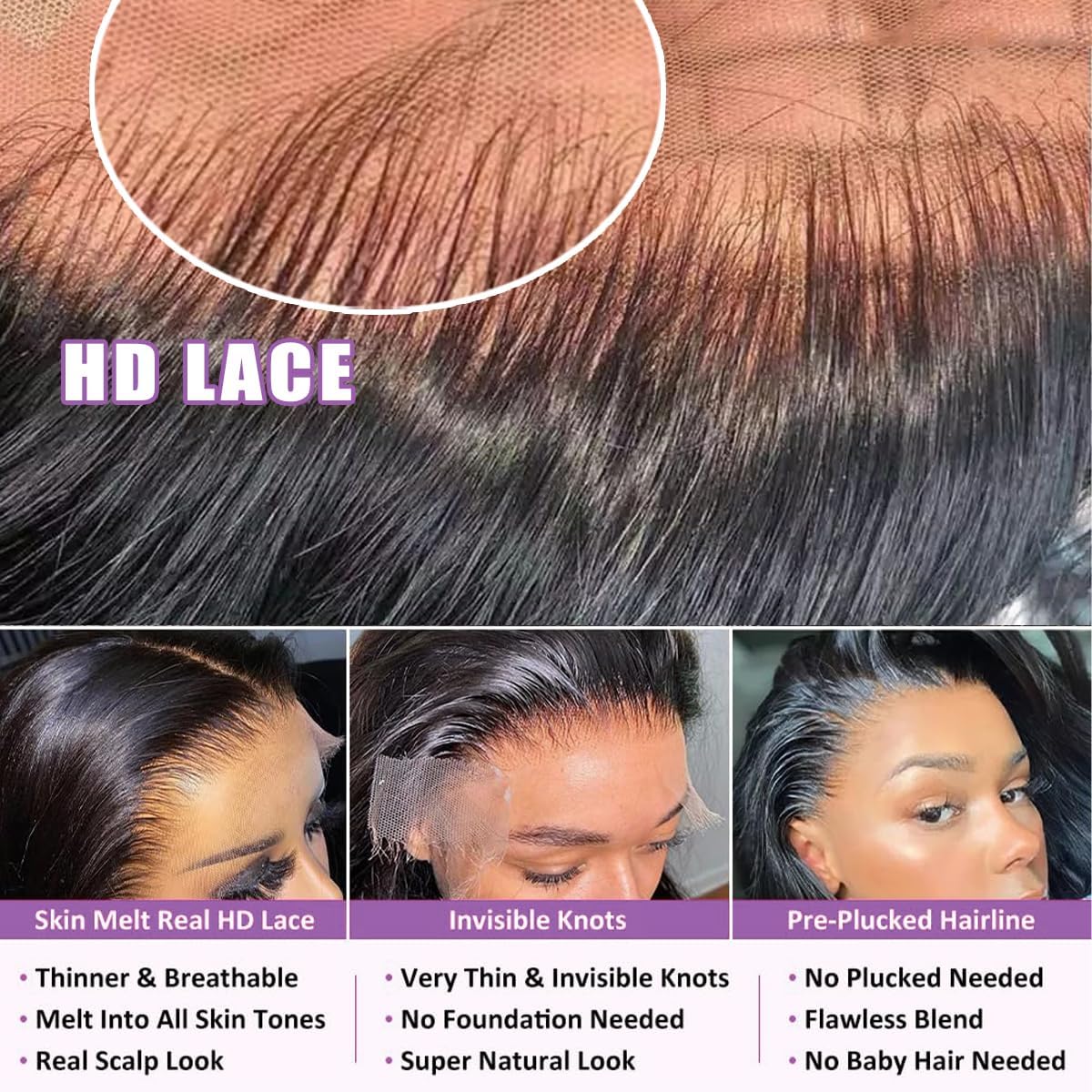 Hoisali 200 density wig creates full, natural-looking volume.