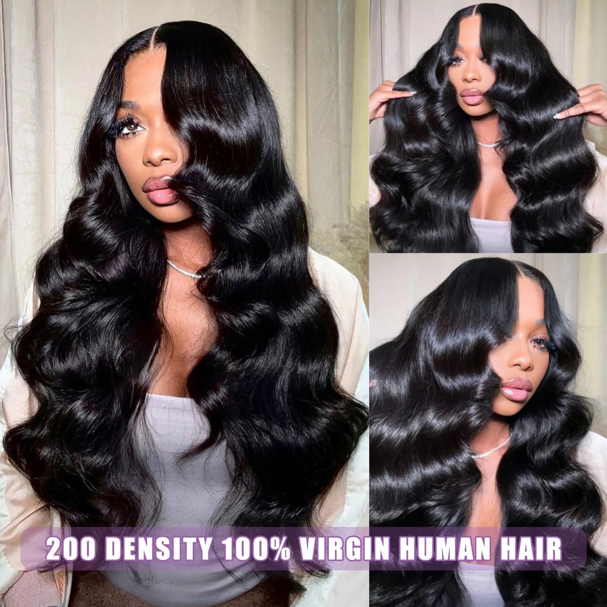 Hoisali HD lace front close-up showing seamless parting and breathable lace.