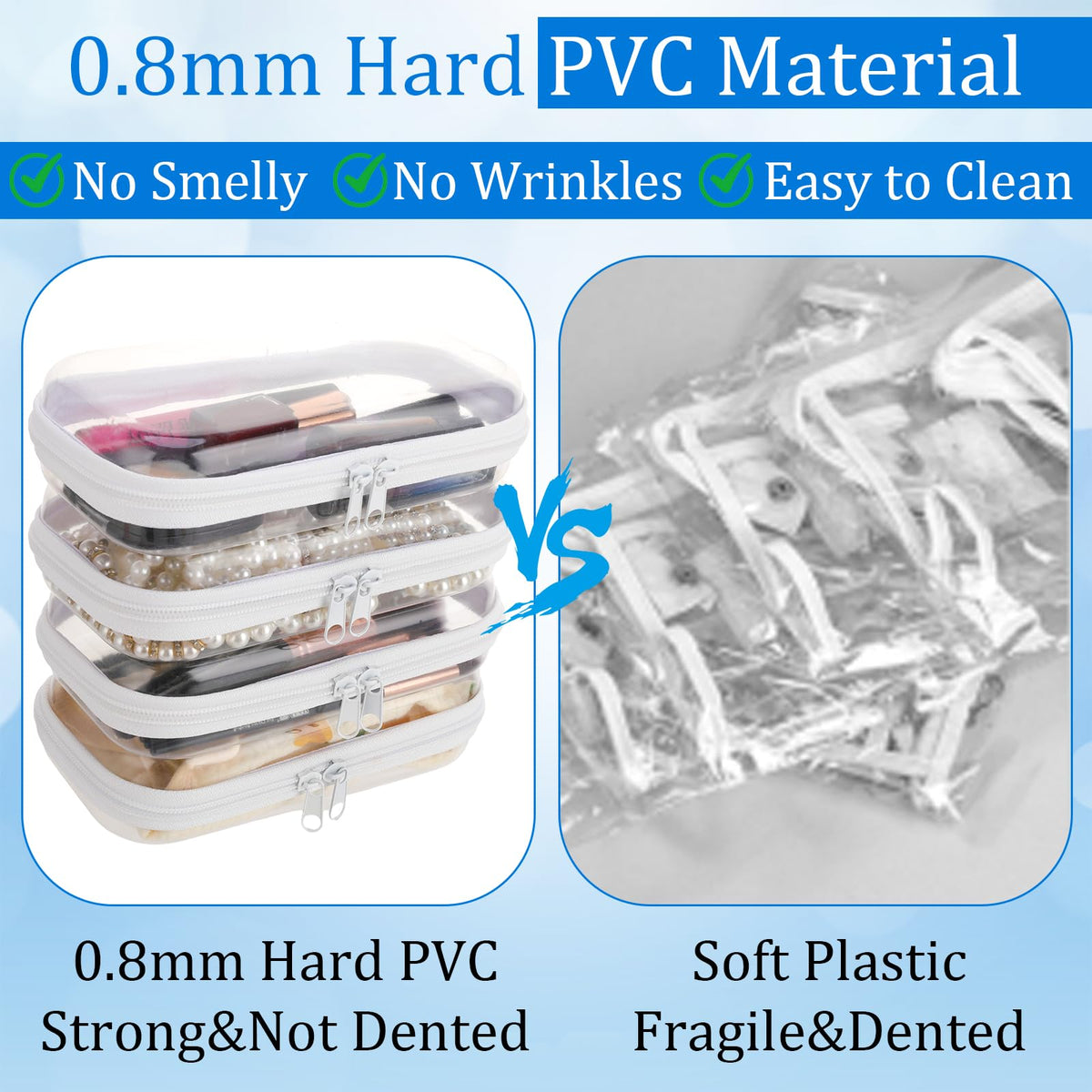Hokoad compact 7.8x4.7x2 inch storage box for cosmetics or toys.