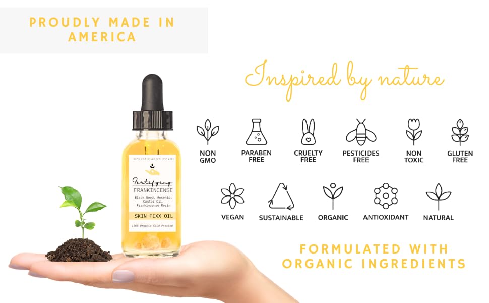 HOLISTIC APOTHECARY Black seed oil pour showcases premium nourishing blend.