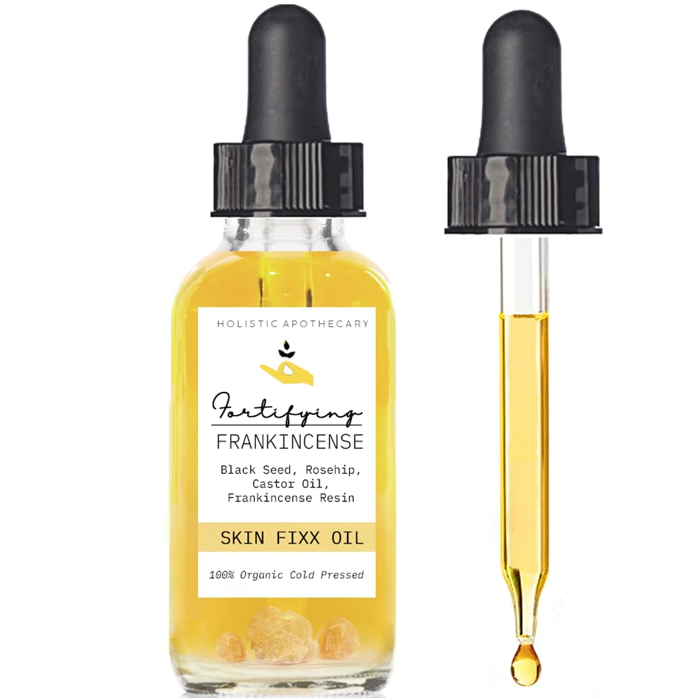 HOLISTIC APOTHECARY Fortifying Frankincense resin tears bottle with visible infusion for deeper hydration.