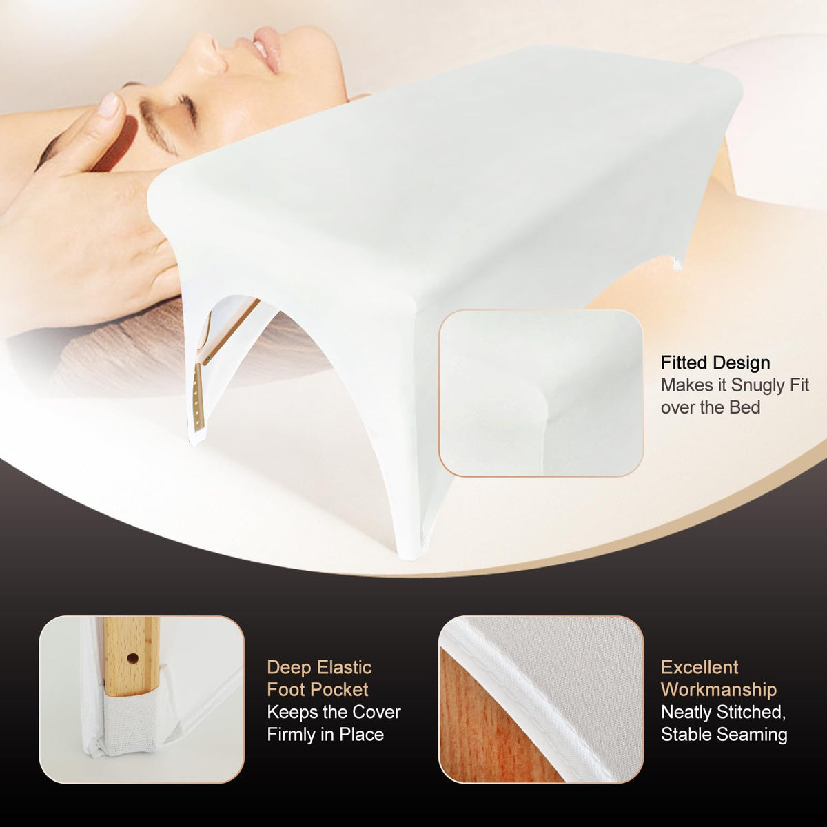 Holits cutout-design bed cover enables comfortable seated sessions.