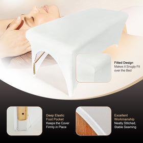 Holits cutout-design bed cover enables comfortable seated sessions.