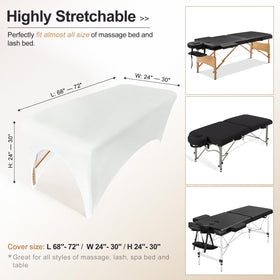 Holits lash bed cover highlights stretchy material and quick setup.