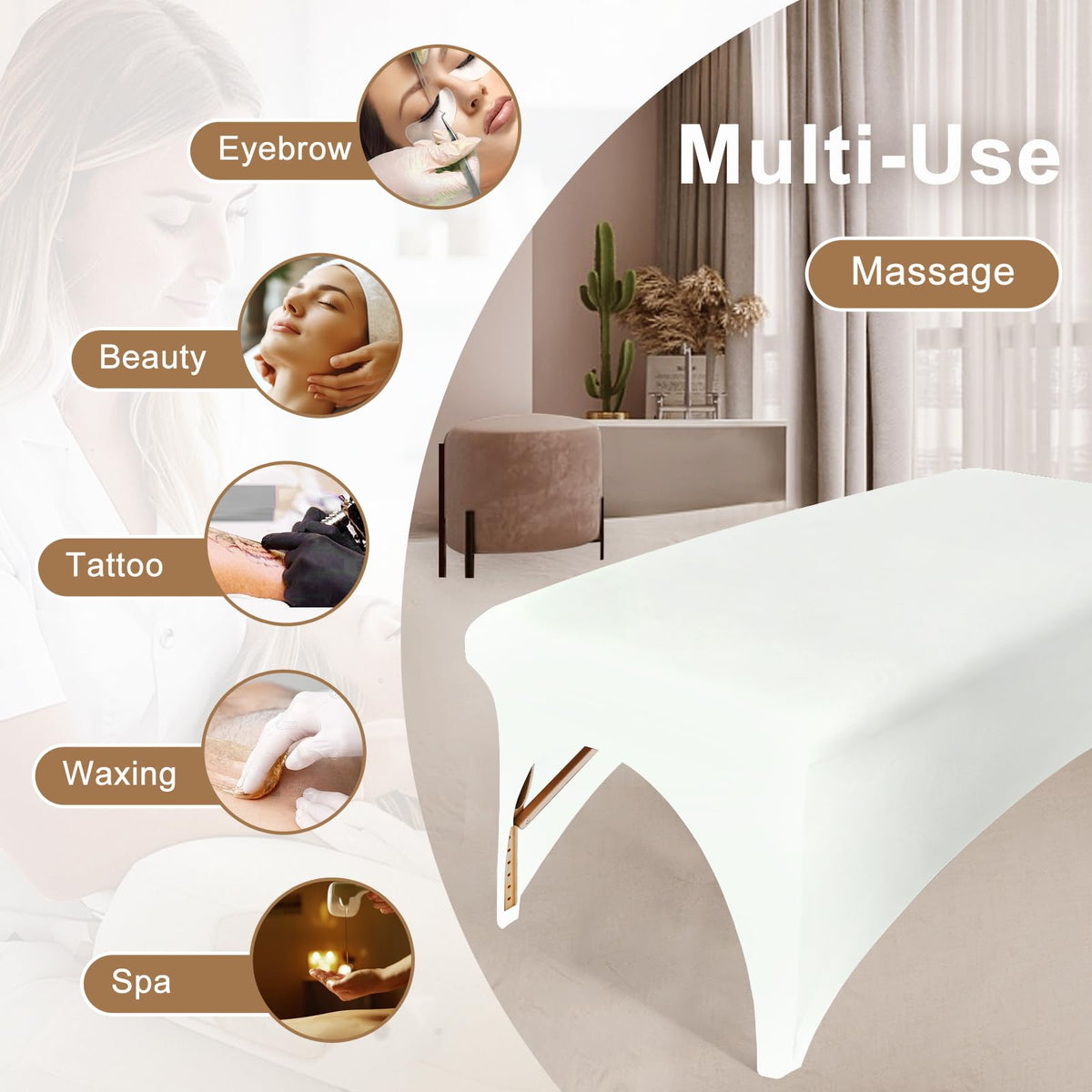 Holits white beauty bed cover creates a clean spa vibe.