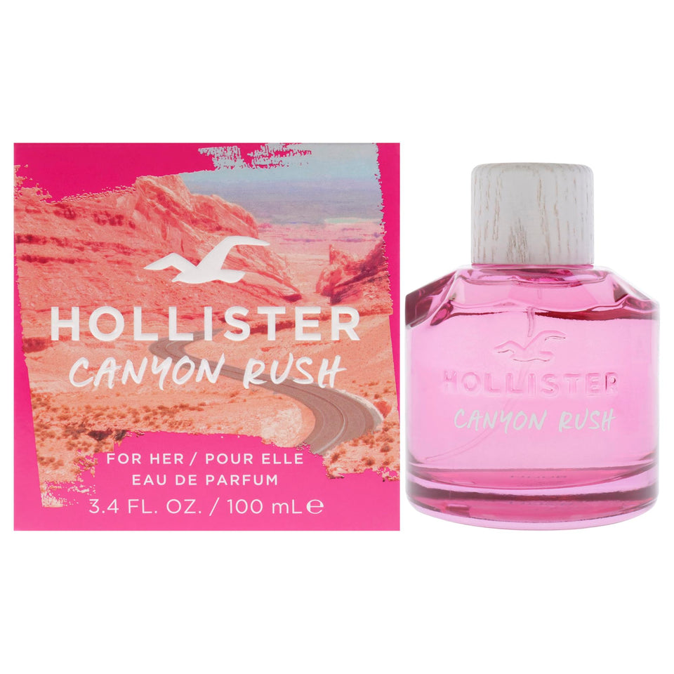 Hollister Canyon Rush bottle highlights a feminine floral fragrance for daily wear.