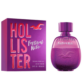 Hollister Festival Nite EDP cap closeup highlighting sleek bottle design for on-the-go touch-ups