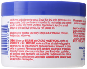 Hollywood Beauty Cocoa Butter jar cream shows creamy texture for dry skin.