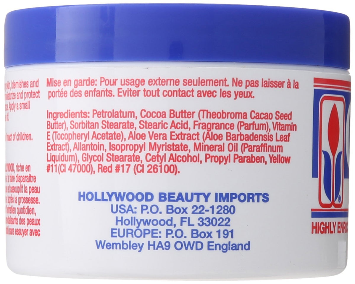 Vitamin E Cocoa Butter closeup highlights nourishing formula.