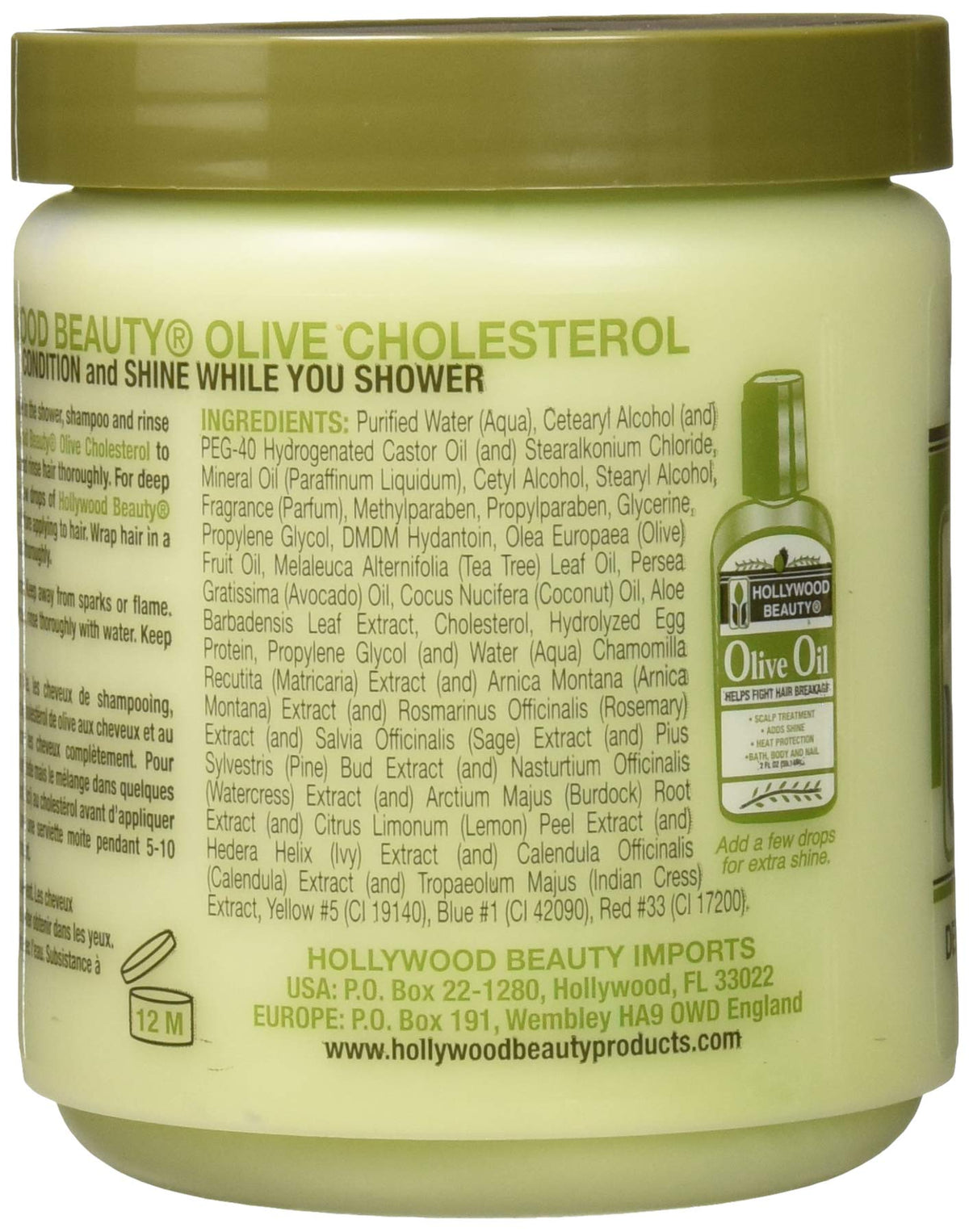 Hollywood Beauty Olive Cholesterol deep conditioning treatment demonstrated in use