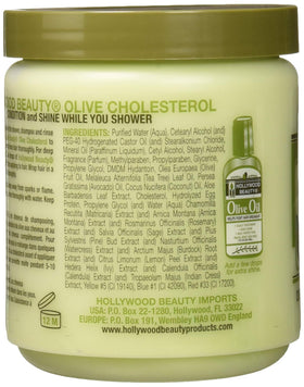 Hollywood Beauty Olive Cholesterol deep conditioning treatment demonstrated in use