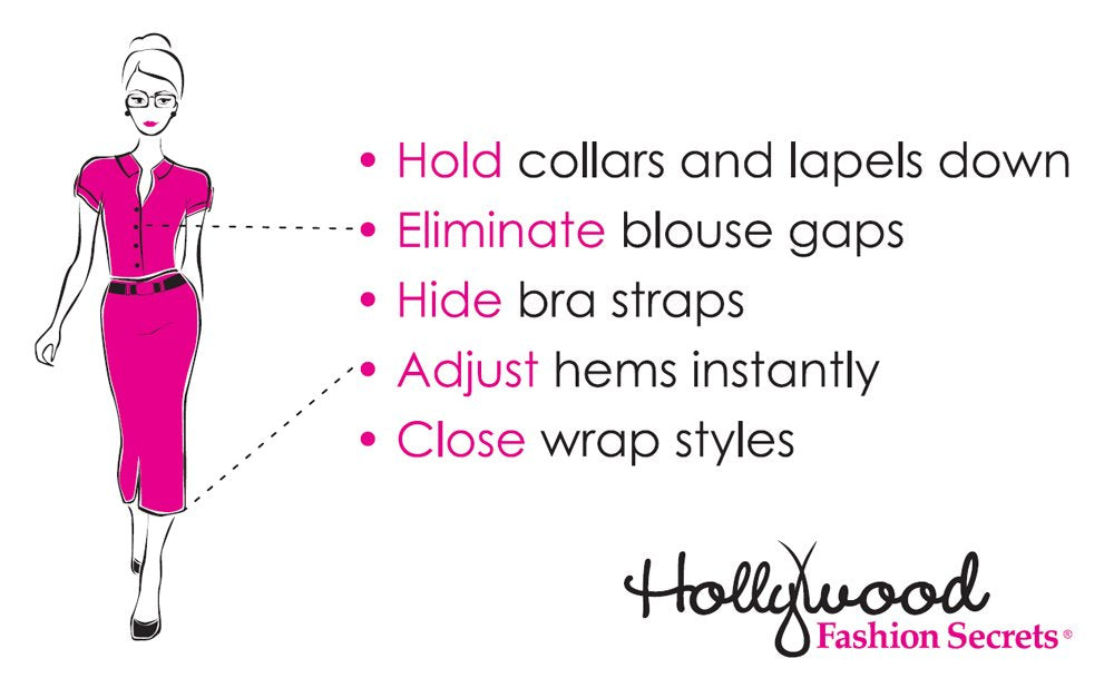 Hollywood Fashion Secrets travel pack tape in purse enables quick fixes anywhere.