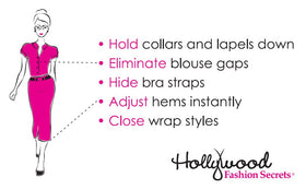Hollywood Fashion Secrets travel pack tape in purse enables quick fixes anywhere.