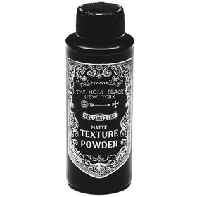 The Holy Black Matte Texture Powder bottle pour for effortless on-the-go touch-ups.