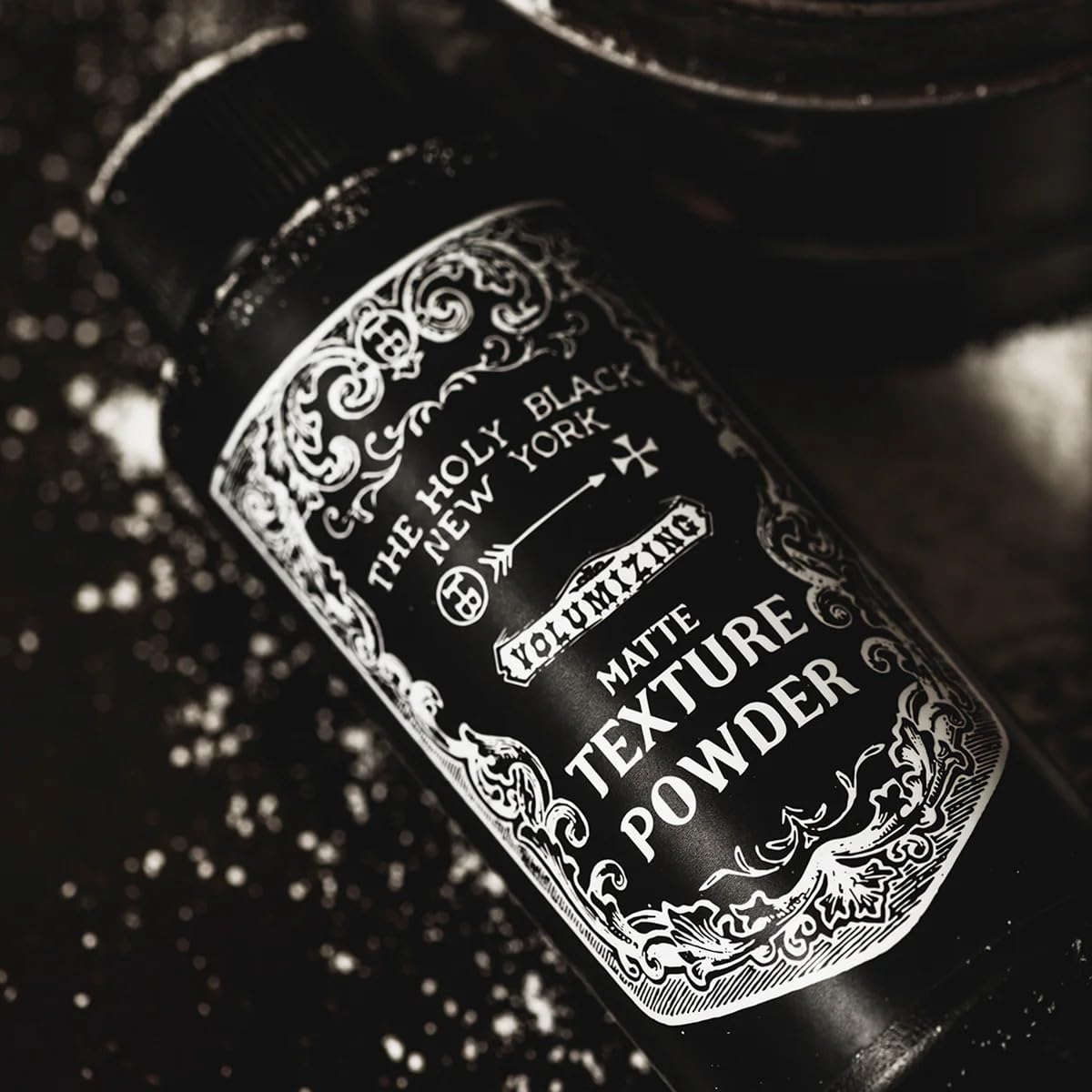 The Holy Black Matte Texture Powder makeup setting versatility.