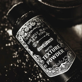 The Holy Black Matte Texture Powder makeup setting versatility.