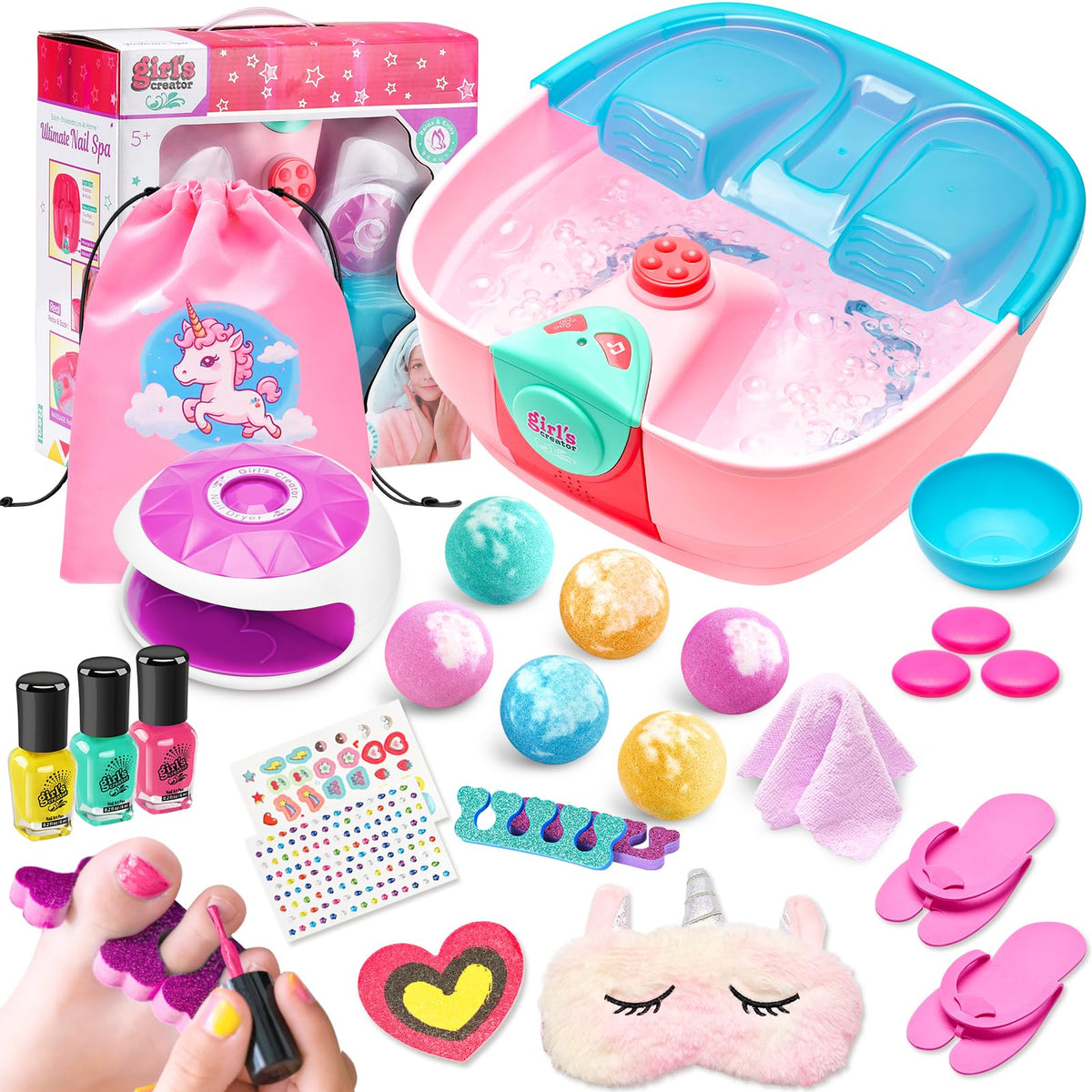 Holycco Kids Spa Foot Basin for at-home pedicure fun and relaxation.