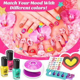 Holycco Designer Nail Stickers and polish set for playful art.