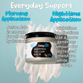 HolyCow balm applied to baby skin for gentle moisture.