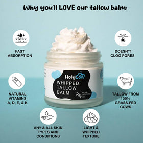HolyCow texture close-up reveals creamy, nourishing tallow without heavy fragrance.