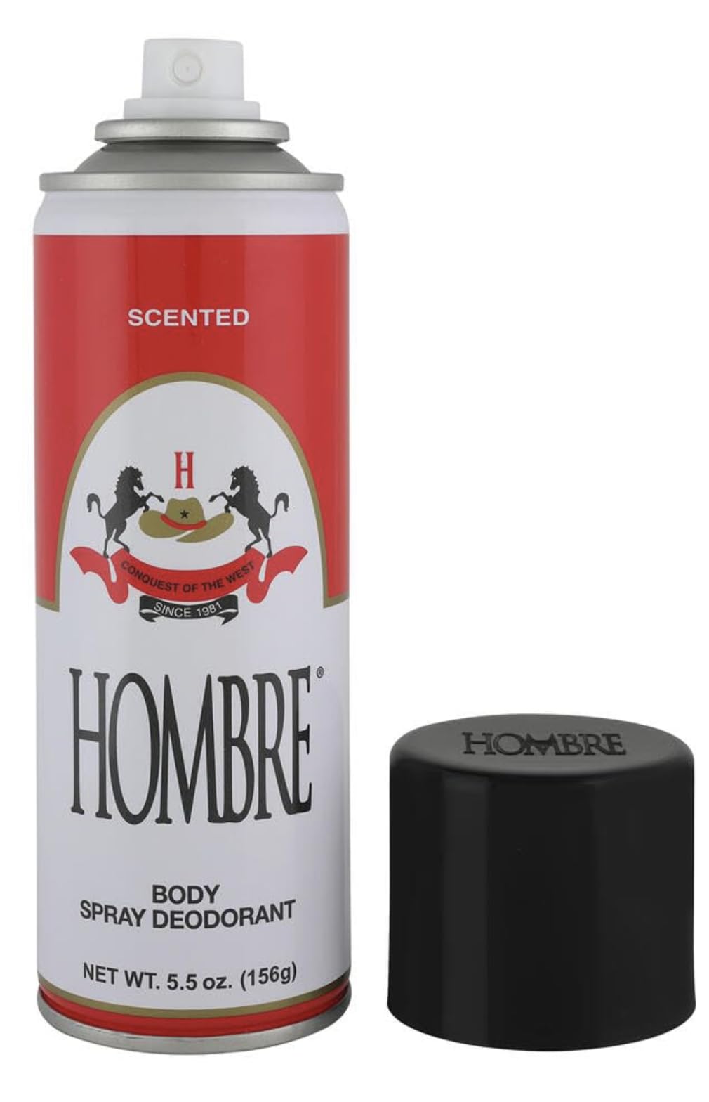 HOMBRE Red Deodorant spray action demonstrates quick-dry daily use