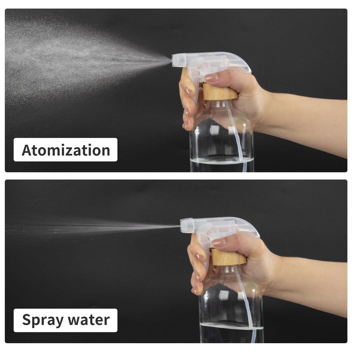 HOMBYS three-stage adjustable nozzle enables precise misting for plants and cleaning.