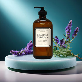 Home & Body Company Apothecary 101 Huckleberry bottle with fruity, gentle cleansing aroma.