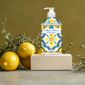 Home & Body Company Dolce Breeza collection display enhances kitchen or bath decor.