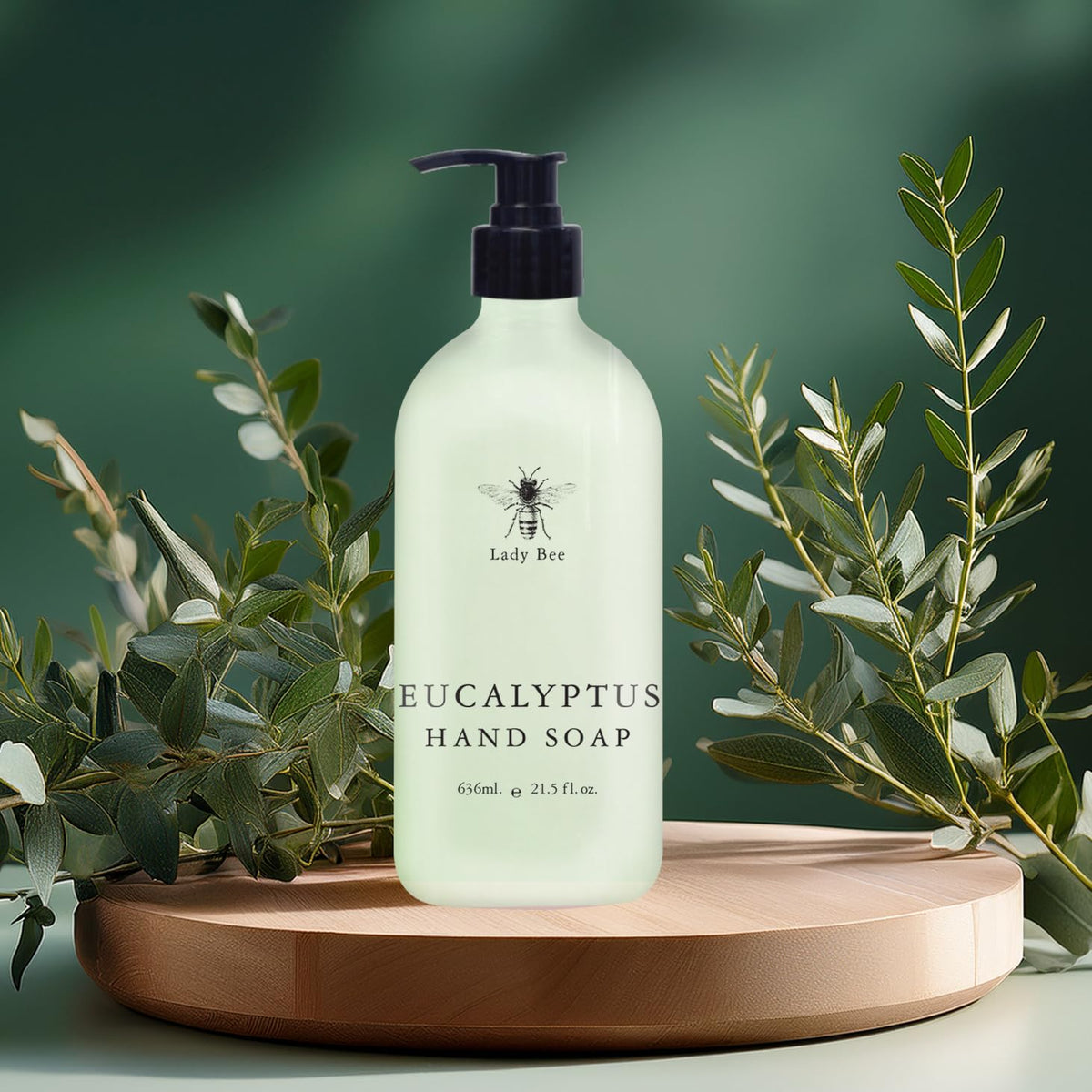 Home & Body Company Lady Bee hand soap set lavender bottle pump offering a calming aroma during handwashing.