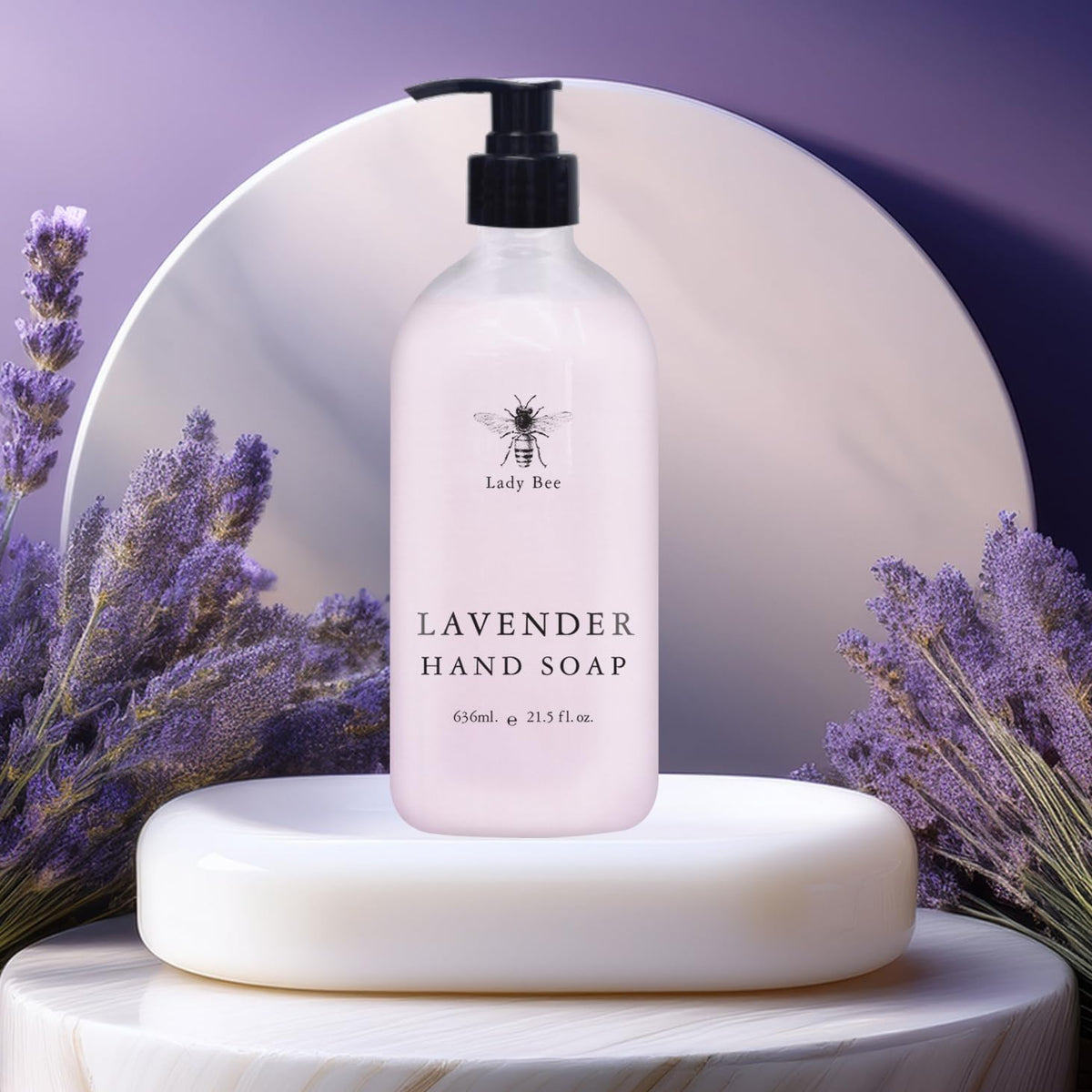 Home & Body Company Lady Bee hand soap set tea tree mint bottle pump for an invigorating cleanse.