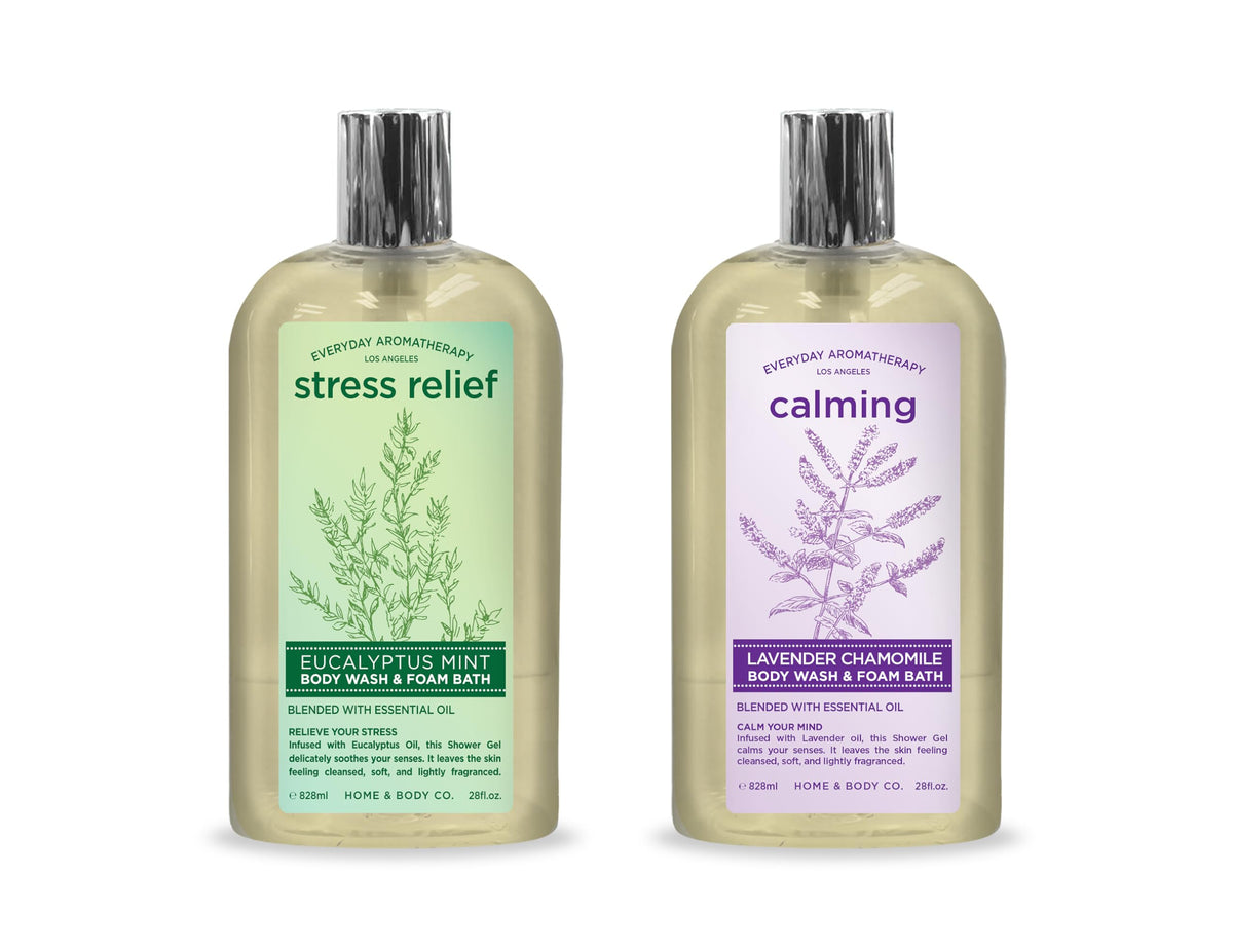 Home & Body Company Everyday Aromatherapy Duo bottle front with eucalyptus mint scent.