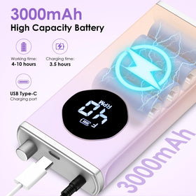 HOMEASY nail drill with LED screen showing RPM and charge