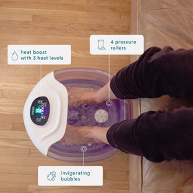 HoMedics Salt-N-Soak footbath bubbles in action for a soothing soak