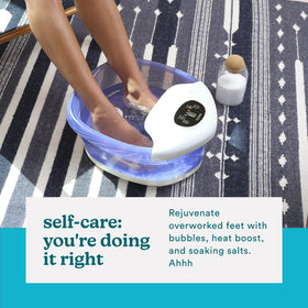 HoMedics Salt-N-Soak four massage rollers targeting tired arches and heels