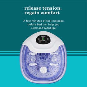 HoMedics Salt-N-Soak soaking salt starter kit shown beside the unit