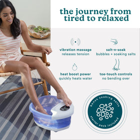 HoMedics Salt-N-Soak toe-touch controls offer easy, seated operation
